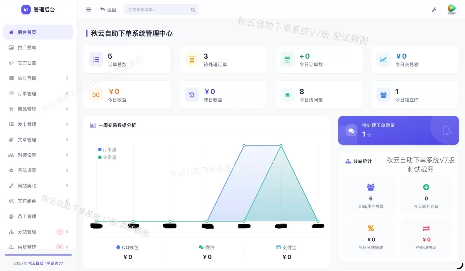 彩虹云商城二开重构美化版源码 秋云自助下单系统V7版-极栈网络