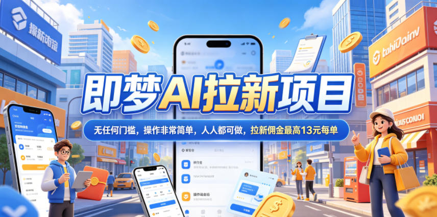 2026年即梦AI拉新项目最新玩法,无任何门槛,操作非常简单,人人都可做,拉新佣金最高13米每单(更新08月07日)-极栈网络